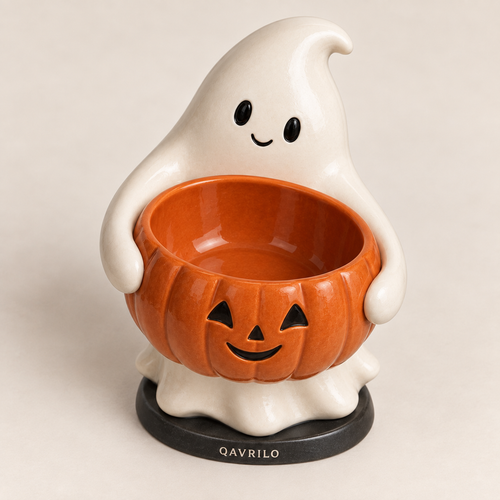 QAVRILO Ghost & Pumpkin Candy Bowl